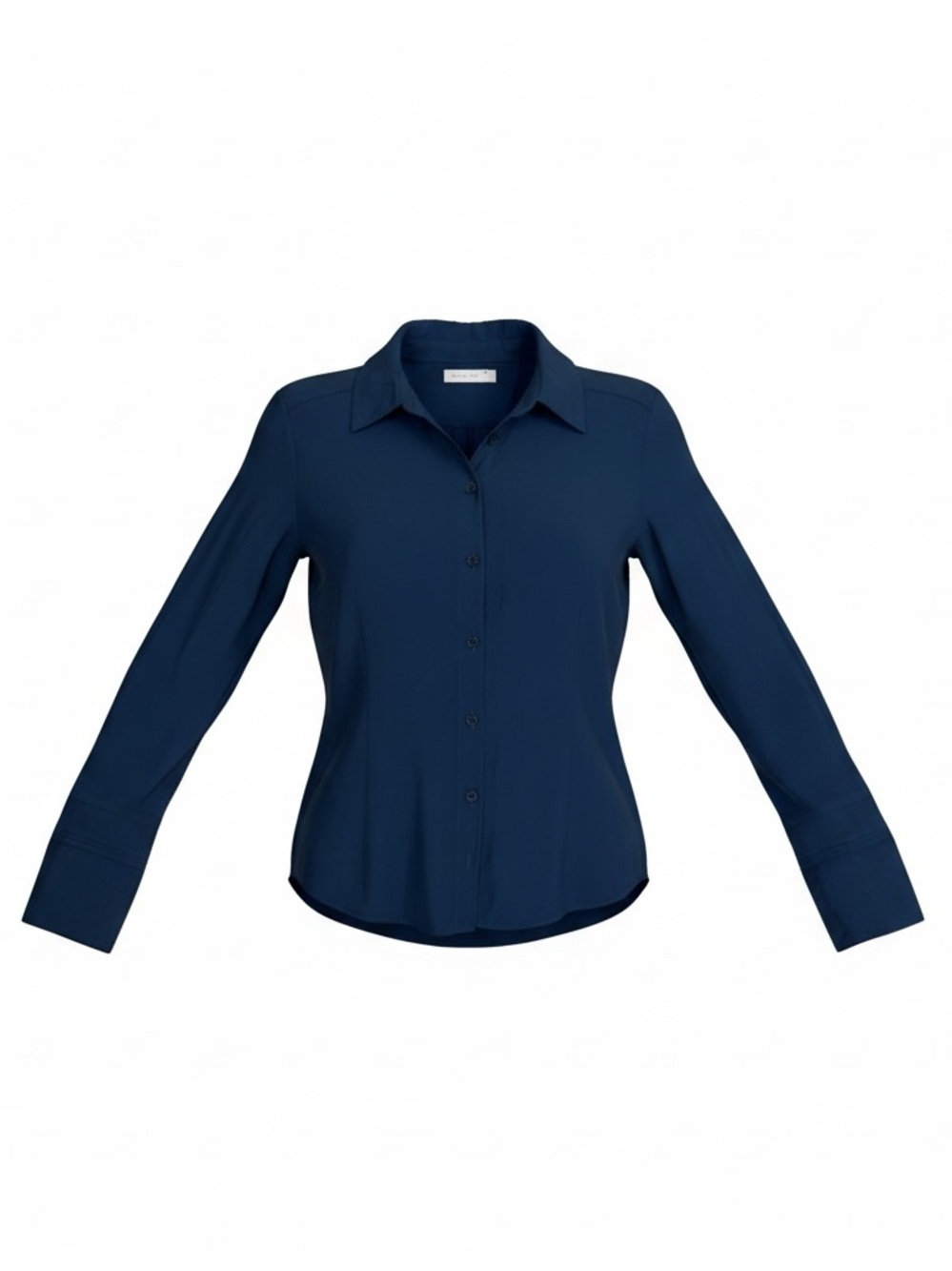 Patrizia Pepe Navy/Teal Blue Viscose Long Sleeve Button Down Blouse  IT 40 Small